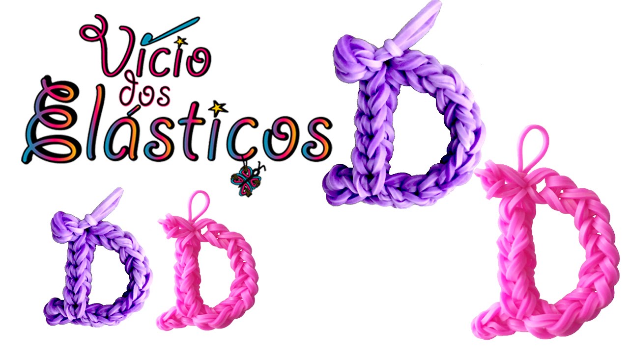 Como fazer a Letra D de elásticos (sem Tear) - Rainbow Loom