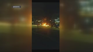 SAN JOSE FIRE:  Two-alarm fire erupts at San Jose auto salvage yard