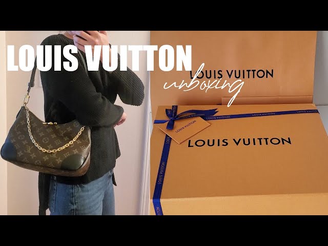 LOUIS VUITTON BOULOGNE手袋經典老花塗層拼牛皮斜孭腋下包, 女裝, 手袋