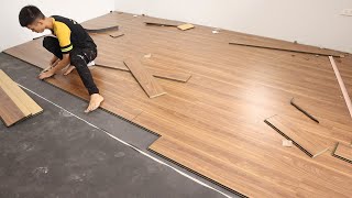 Hardwood Floor Install Process - How To Line The Wooden Floor For Bedroom