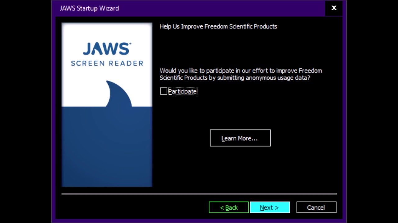 JAWS startup wizard - YouTube