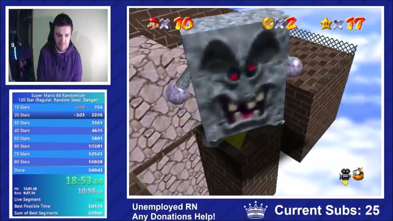 Super Mario 64 Randomizer - 120 Star (Random Seed, Danger) in 