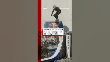 Brazilian breaks world records skating down 22-storey building. #GuinnessWorldRecords #BBCNews
