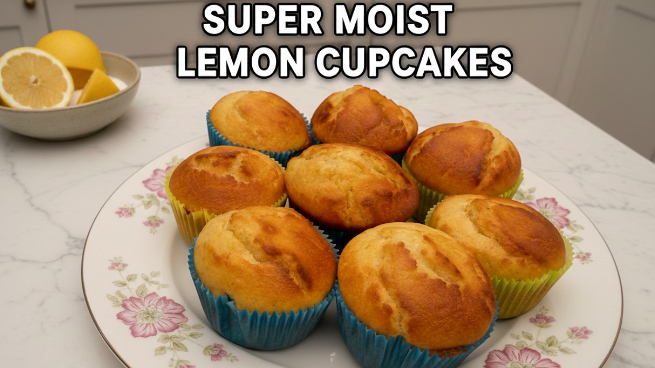 Super Moist Lemon Cupcakes | Easy One-Bowl Recipe 🍋