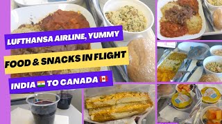 Food in India to Canada Flight |Lufthansa Flight from India to Canada | Bangalore to Toronto Journey