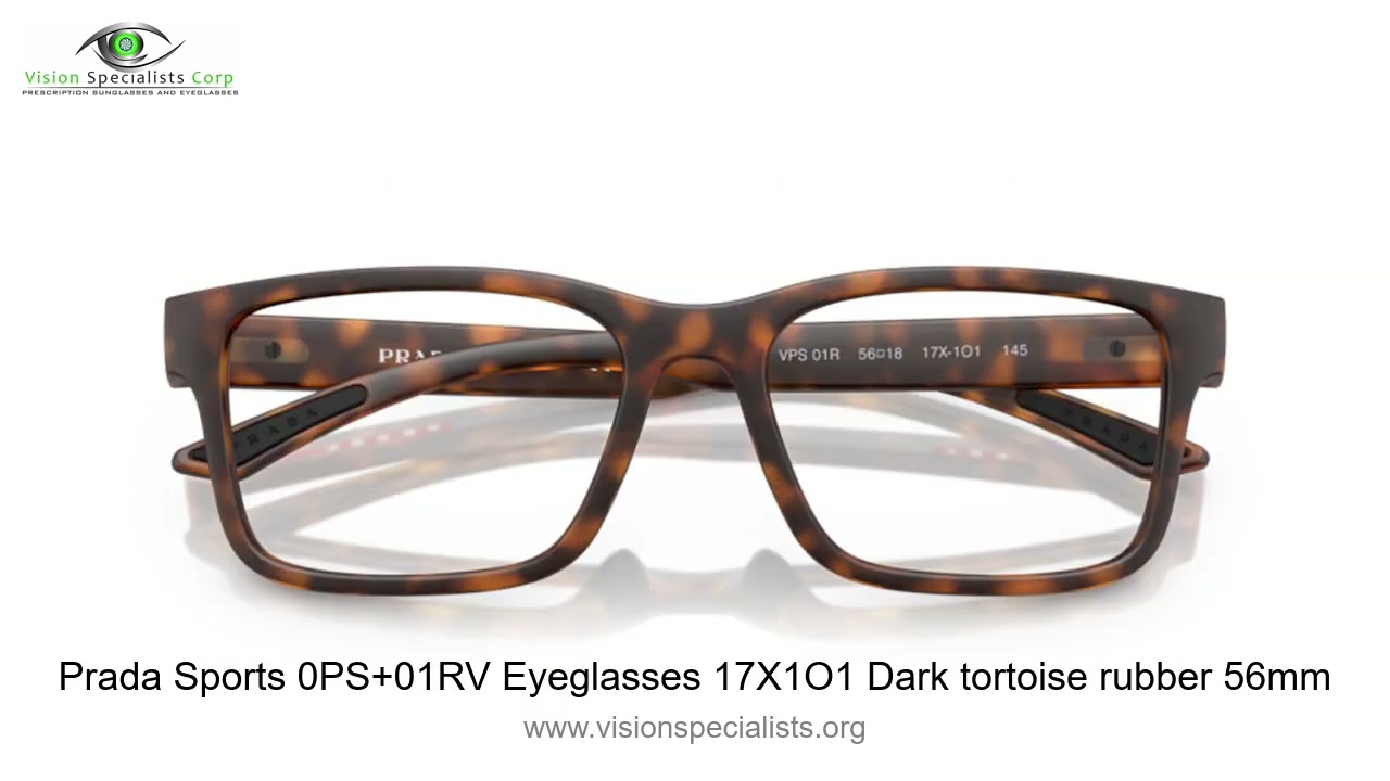 Prada Sports 0PS+01RV Eyeglasses 17X1O1 Dark tortoise rubber 56mm