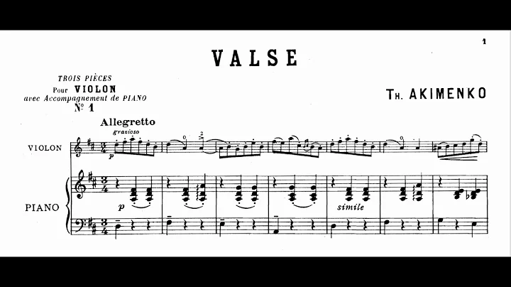 Theodore Akimenko - 3 Pieces for Violin and Piano