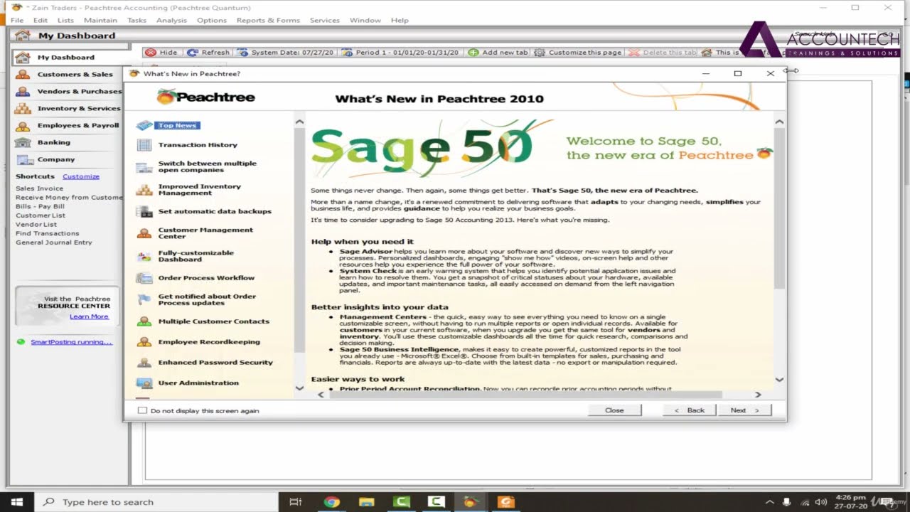 Creating a New Company in Peachtree 