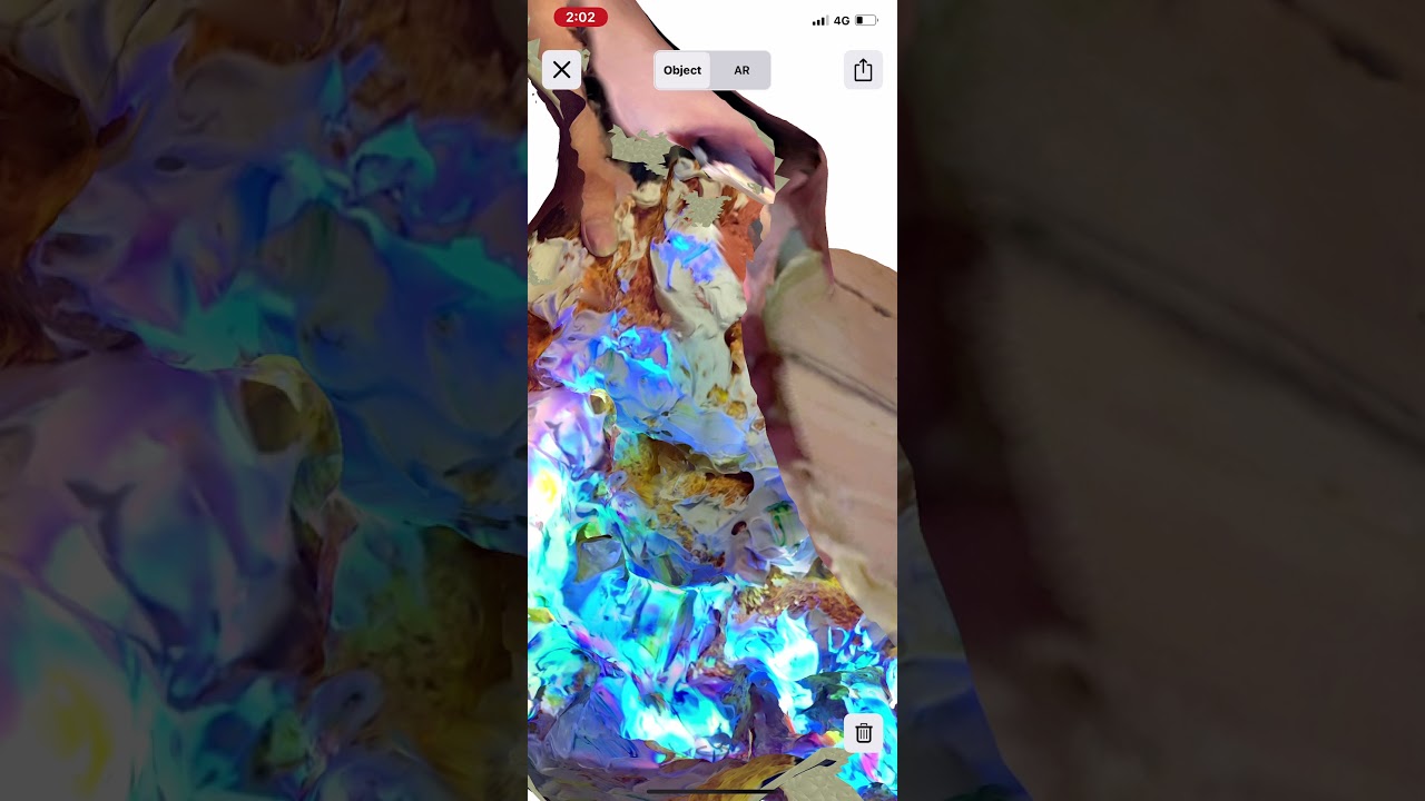 Projections on 3D scanned impasto paste and expandable foam sculpture (scan 1)