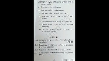 Chassis Body & Transmission-ii, 5th Sem./ Automobile Engg. March 2021 Questions Paper, #Saifim