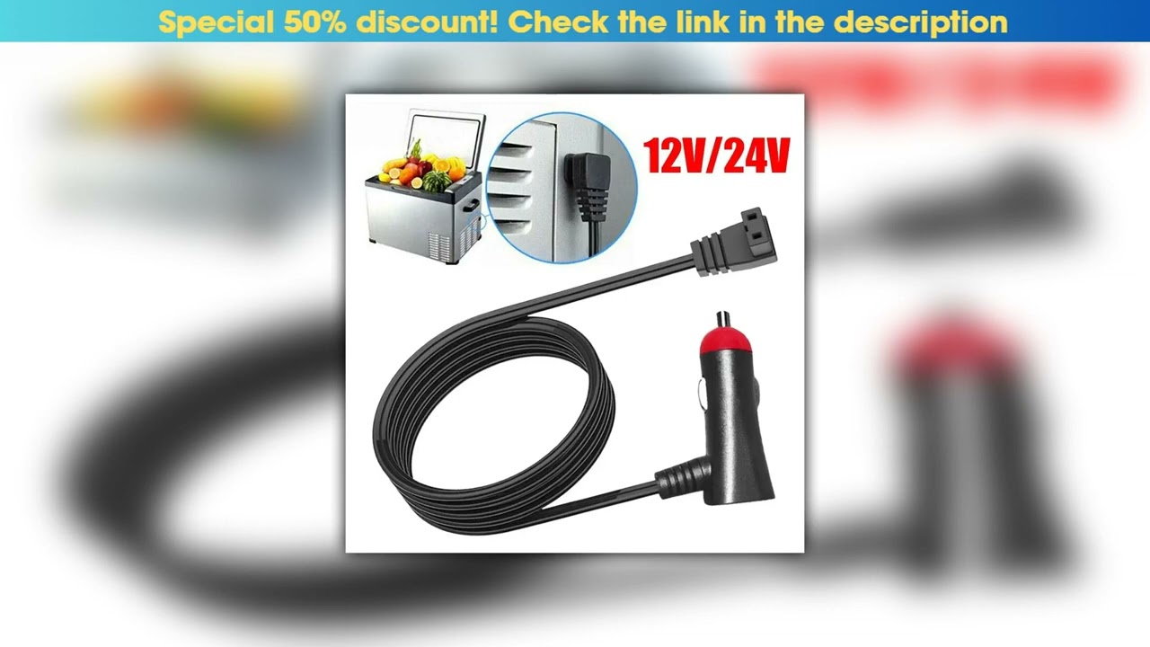 Slide 16 AWG 12V Car Fridge Plug Cable Charging Replacement Connection Line Extension Plug For WAEC