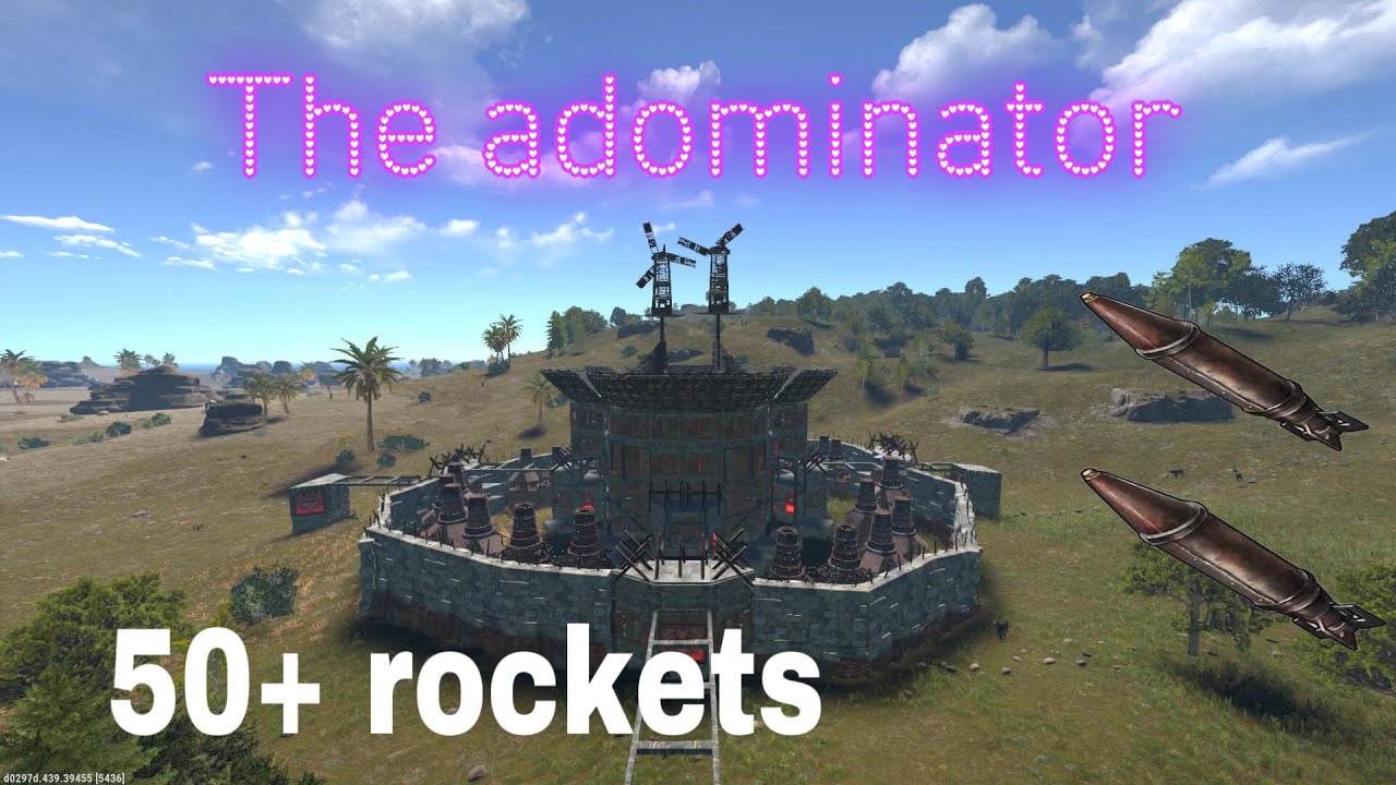 Rust Bases 60 Rockets The adominator rust base design 4-5 man 40-50 rockets - YouTube