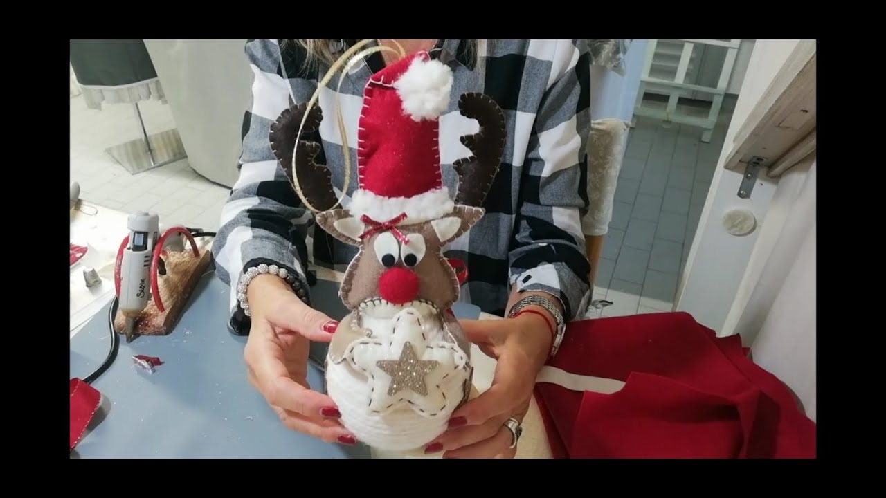 307🎀Renna sulla sfera + cartamodello GRATIS