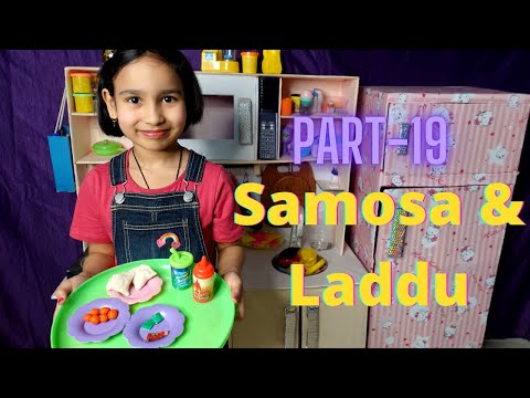 Cooking game in Hindi Part-19 | Samosa and Laddu preparation | #LearnWithPari