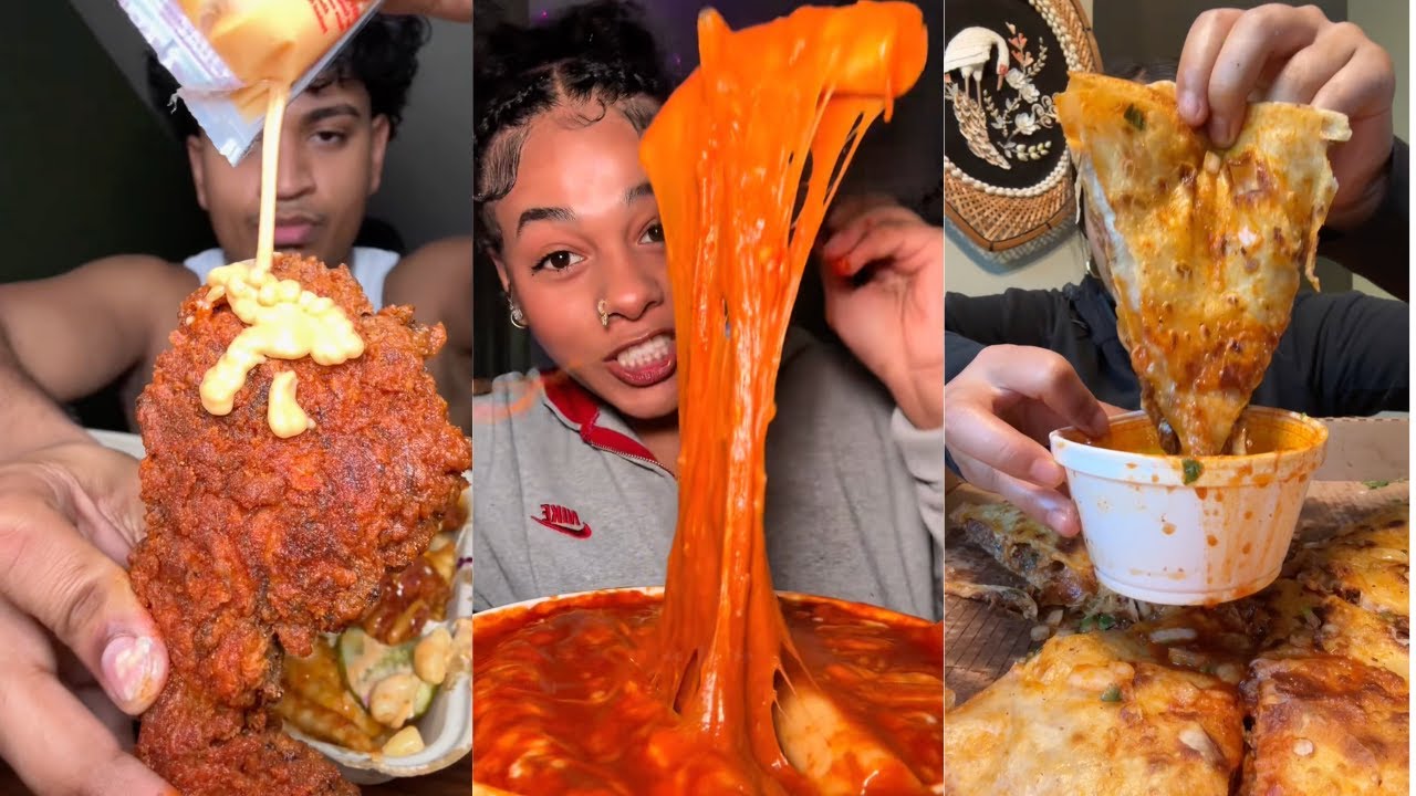 ПОДБОРКА TIKTOK MUK BANG | DAVES HOT CHICKEN, TTEOKBOKKI BIRRIA, BULDAK, WENDY'S И ДРУГИЕ ЧАСТЬ 5