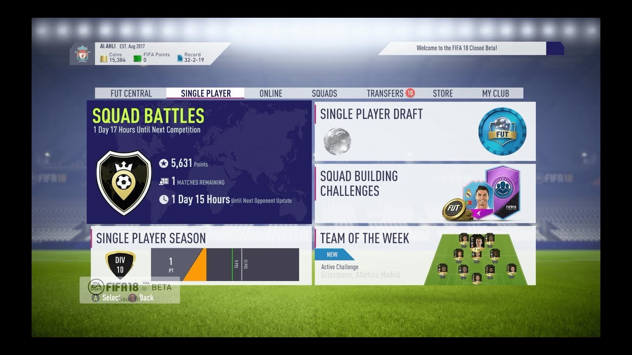 Fifa 18 Squad Battles Mode - 