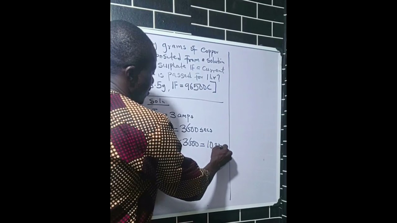 Calculating the amount of salt deposit when a give quantity of Electricity is passed for  1hr..