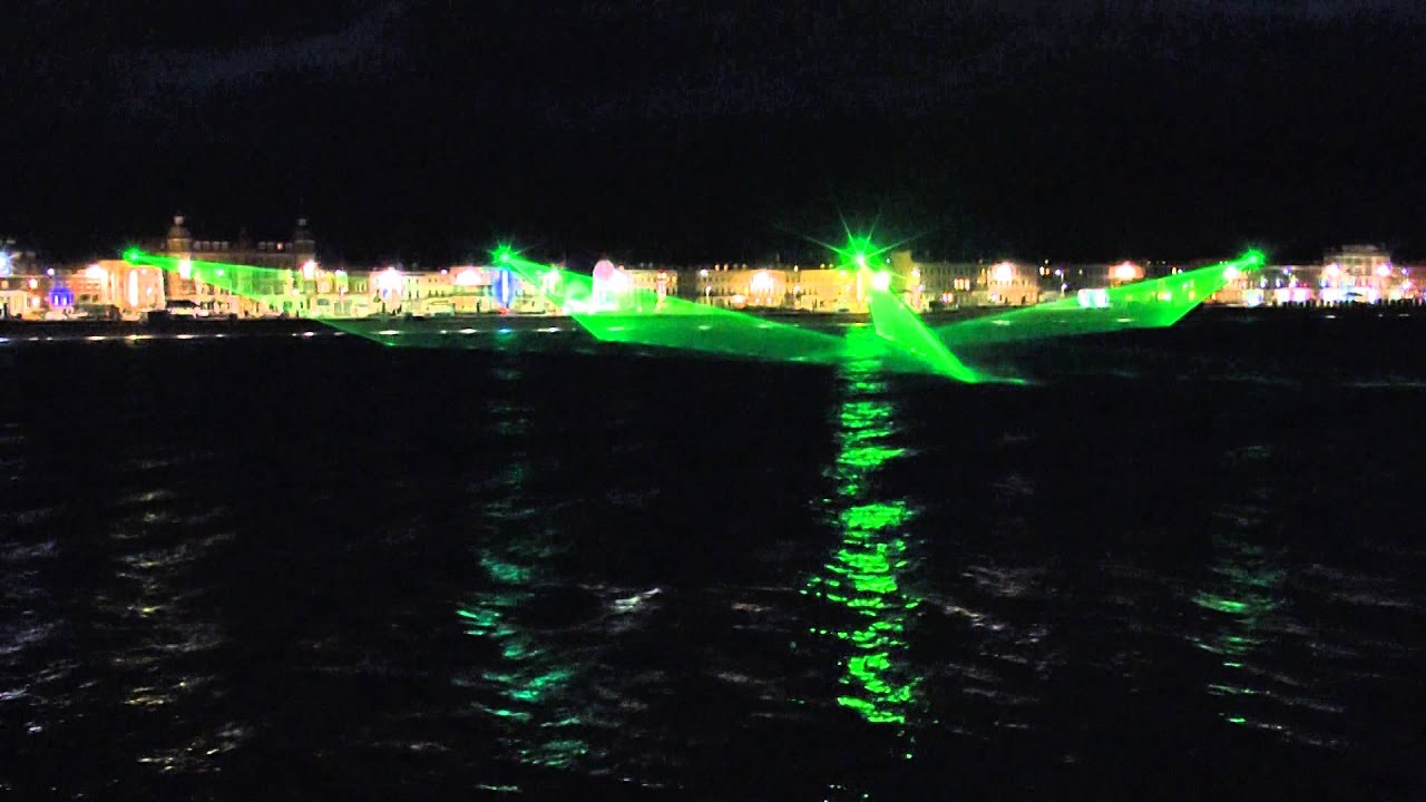 Lasers, Weymouth Seafront. Coloured lights no longer YouTube