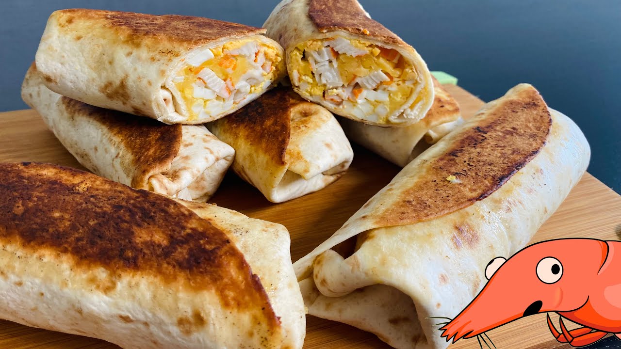 Fried CRAB WRAPS crab sticks and eggs YouTube