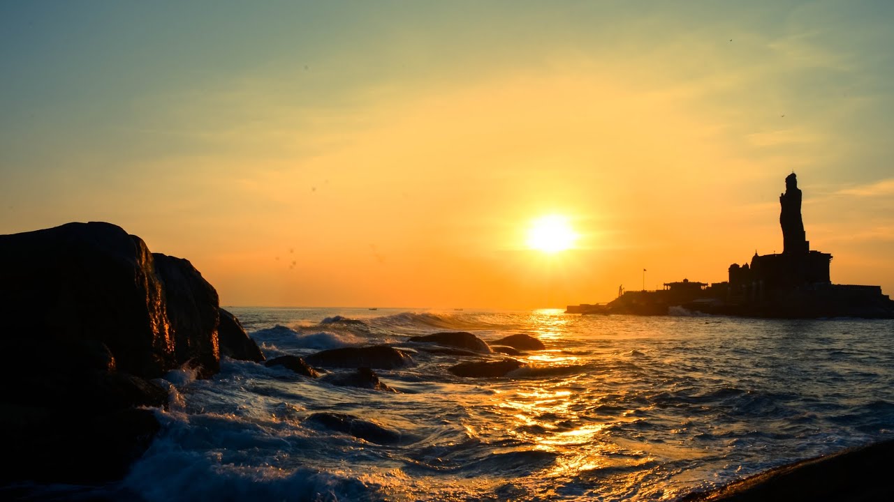 Sunrise Kanyakumari Kanyakumari Sunrise Video travelvlog YouTube kanyakumari-sunrise-view-point-and-marine-view-spot-kanyakumari