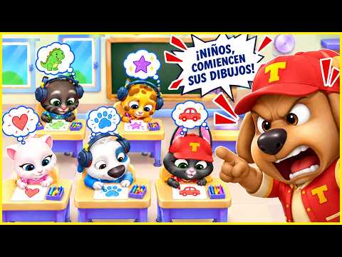 TOM THE CAT AND HIS FRIENDS at SCHOOL GOOD STUDENTS!🧑‍🎓 My Talking Tom Friends