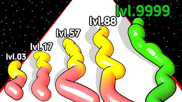 (2025) Gummy Worm Go Run Level Up Worm Max_Level 3D Gameplay