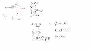 Projectile motion example problem #1: dropping an object