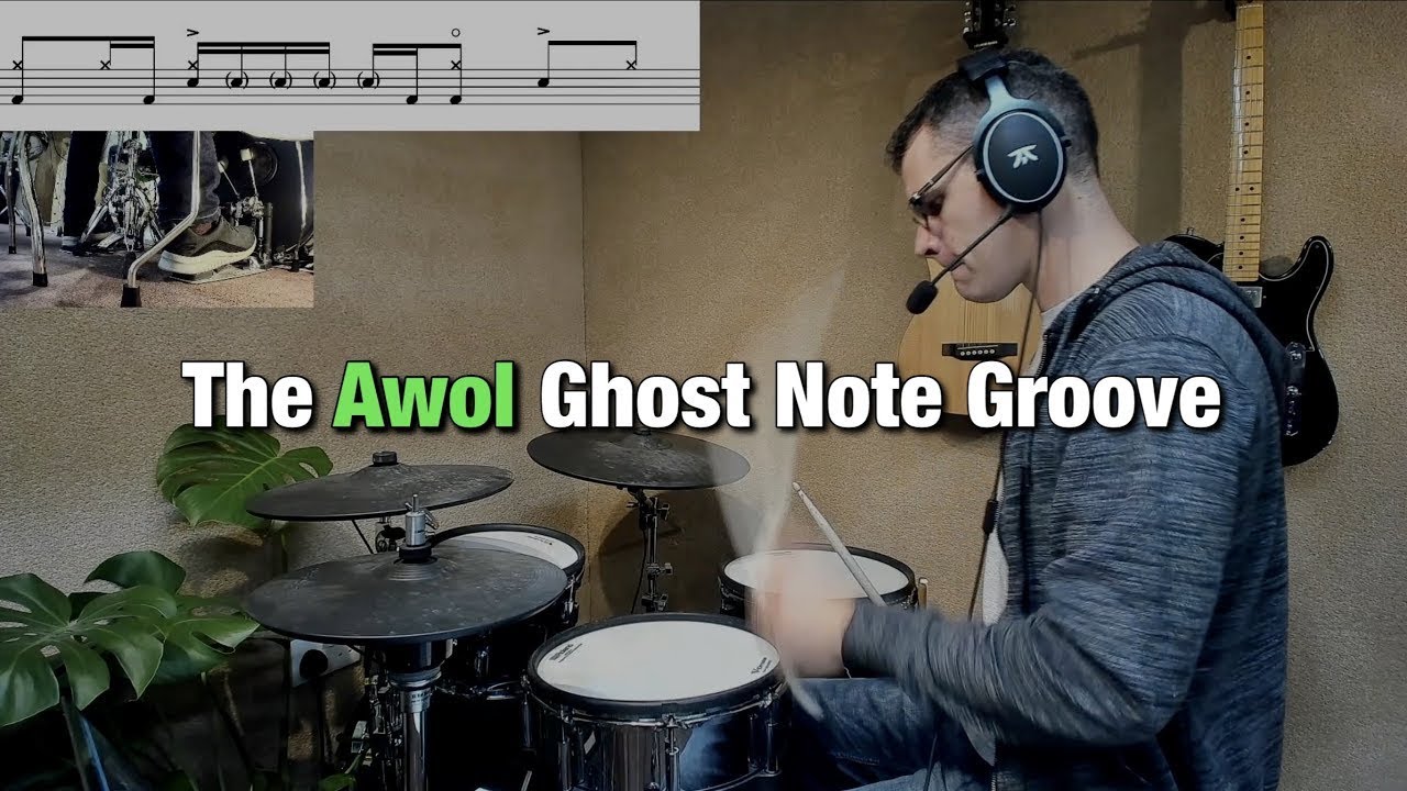 The Awol Ghost Note Groove - Drum Lesson #snaredrum #drummer # ...