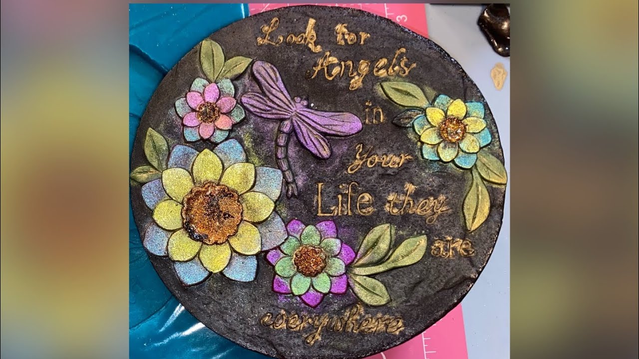 #338 BEAUTIFUL RESIN STEPPING STONE!! - YouTube