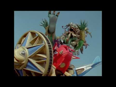Massive Green Dragon Kaiju tramples Mecha! (Loop)