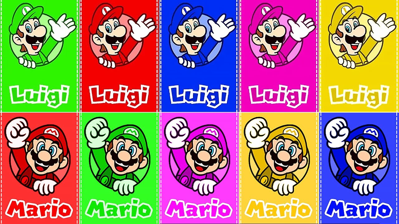 Super Mario 3D World - All Mario & Luigi Colors - YouTube