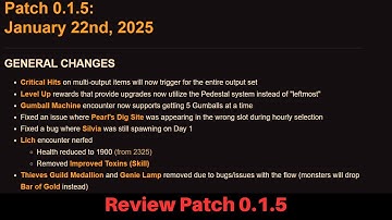 Patch 0.1.5 review #thebazaar