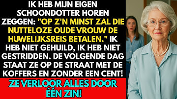 Ik hoorde mijn schoondochter bekennen: "Tenminste de nutteloze oude vrouw betaalt de huwelijksreis"