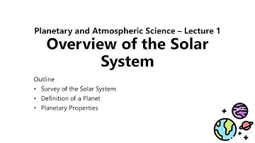 203 - Lecture 1 - Overview of the Solar System