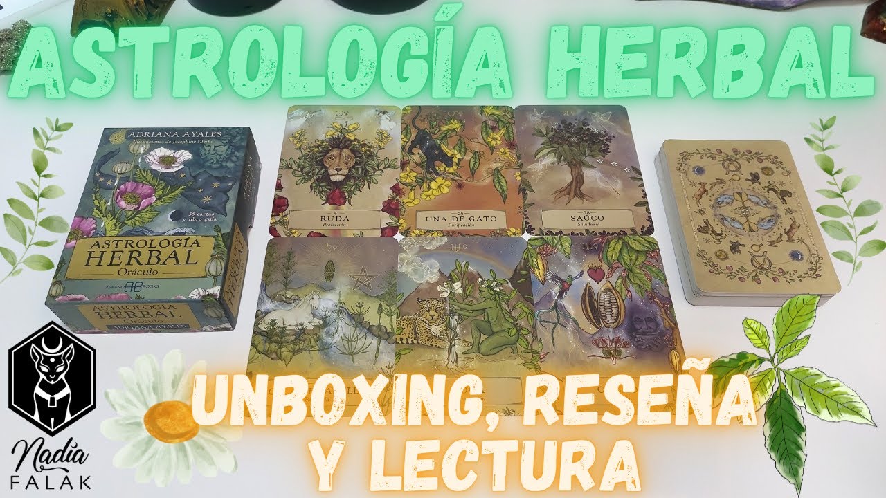 ASTROLOGÍA HERBAL ORÁCULO 🌿 Unboxing, Reseña y Lectura 💜 Nadia Falak