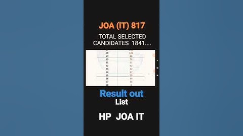 HP JOA (IT) 817 result out | HPSSC new updates #joait #hpjoait #joa817