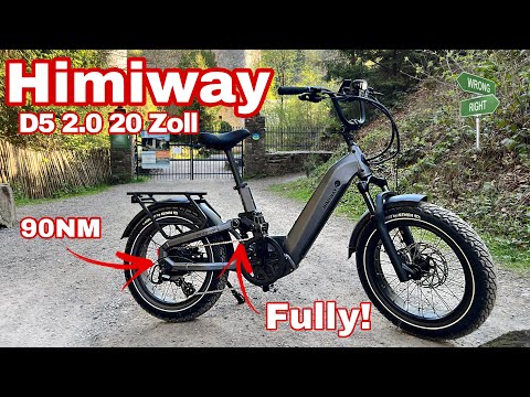 Himiway D5 2.0 20 Zoll Test Review vollgefedertes Ebike Pedelec Fatbike mit 90NM und 250Watt🚴‍♂️