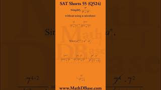 SAT Shorts 55 #shorts #math #algebra #pre-calculus #exponentialequation #properties #mathproblems