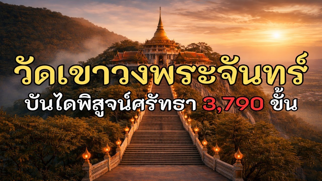วัดเขาวงพระจันทร์ | ตำนานอาถรรพ์เขาทรพี บันไดพิสูจน์ศรัทธา 3,790 ขั้น และความลับที่ซ่อนใต้รอยพระบาท