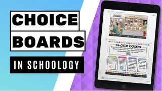 CHOICE BOARDS IN SCHOOLOGY - along with an Interactive BITMOJI CLASSROOM