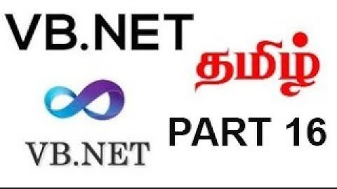 Vb.net Tamil Tutorial Part 16