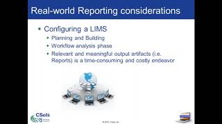 Improving the Flexibility and Efficiency of STARLIMS Reporting