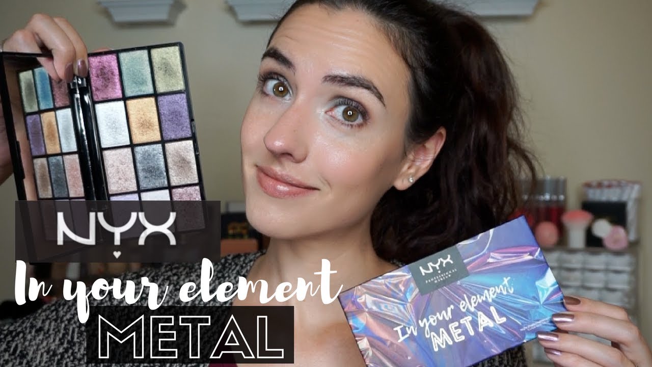NYX In Your Element Metal Palette | Swatches + Easy Mermaid Eye Tutorial - YouTube