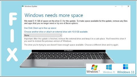 How to Fix Update Error WINDOWS NEEDS MORE SPACE We Need For Update Remove Any Files