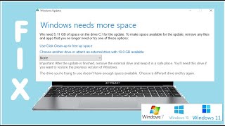 How to Fix Update Error WINDOWS NEEDS MORE SPACE We Need For Update Remove Any Files