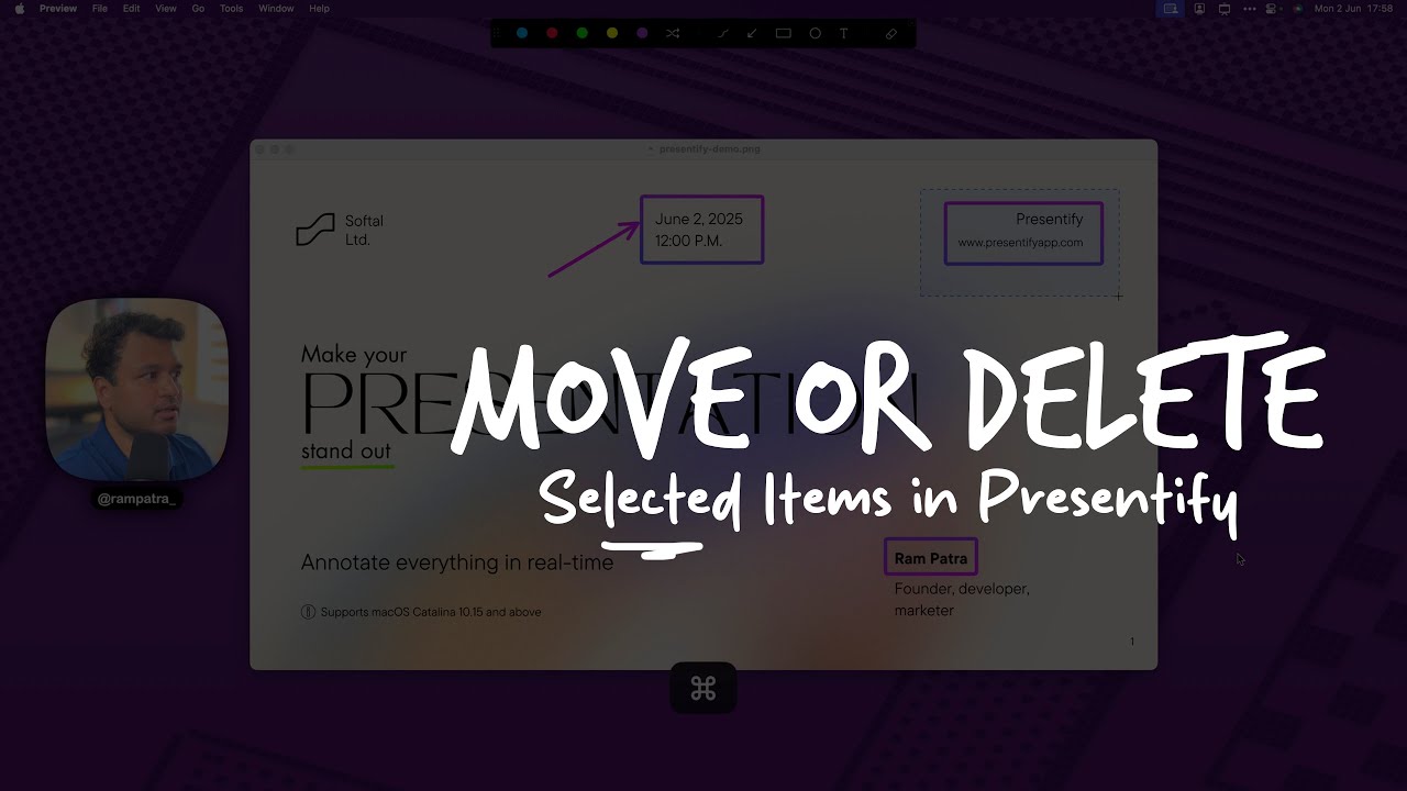 How to move or delete certain drawings/annotations in Presentify?
