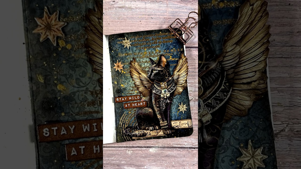 mini art journal | rice paper and heat embossing