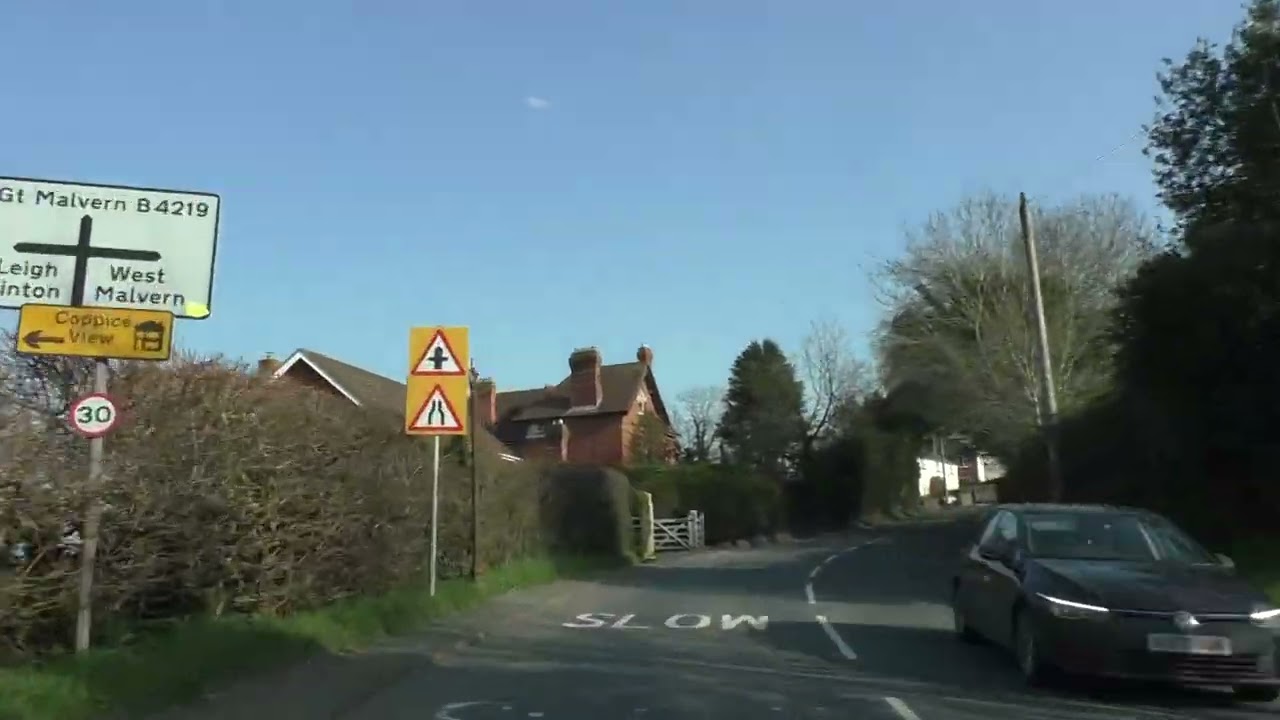 Driving On The B4219 Cowleigh Road & North Malvern Road From Storridge To Malvern, Worcestershire UK