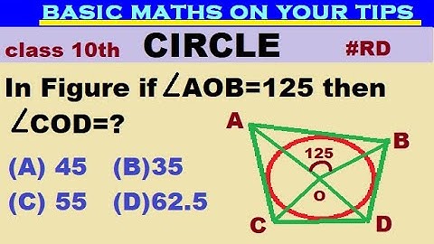 In figure, If angle AOB=125 then angle COD=? #RD #class10 #circle