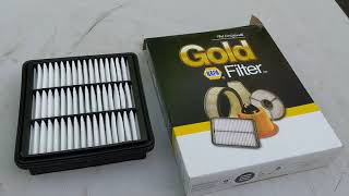 napa gold air filter 9070 for 2011 Kia Forte Koup unboxing overview and look around at new car parts